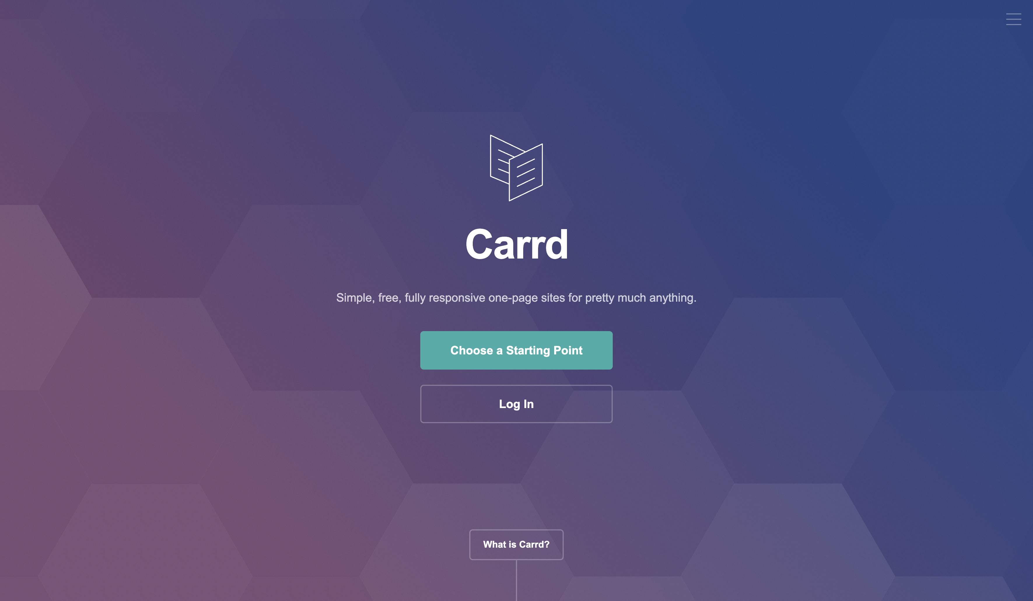 Carrd single-page website builder homepage