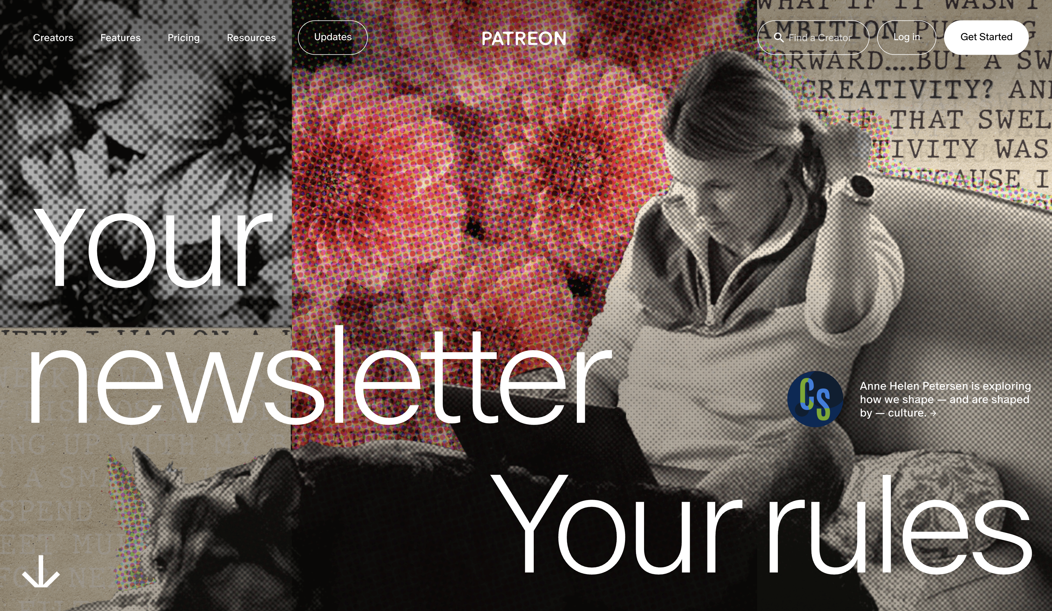 Patreon creator membership platform homepage