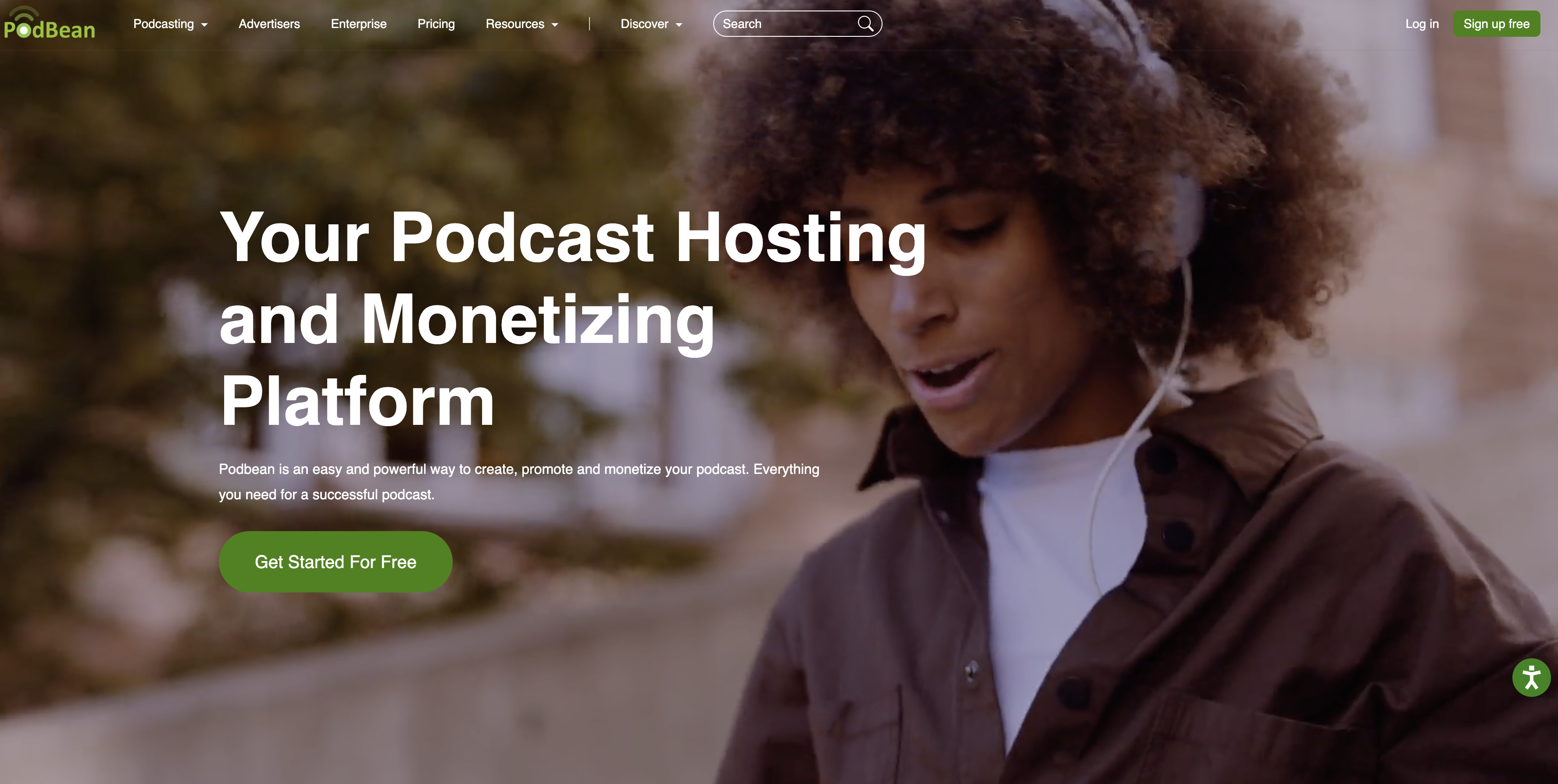 Podbean podcast hosting platform homepage