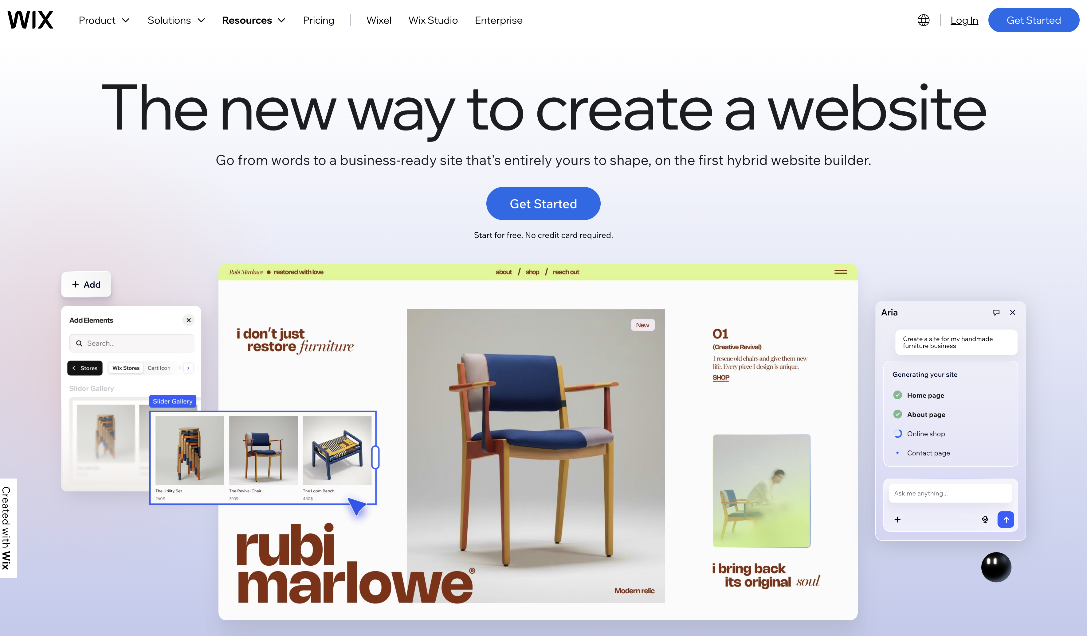 Wix website builder homepage